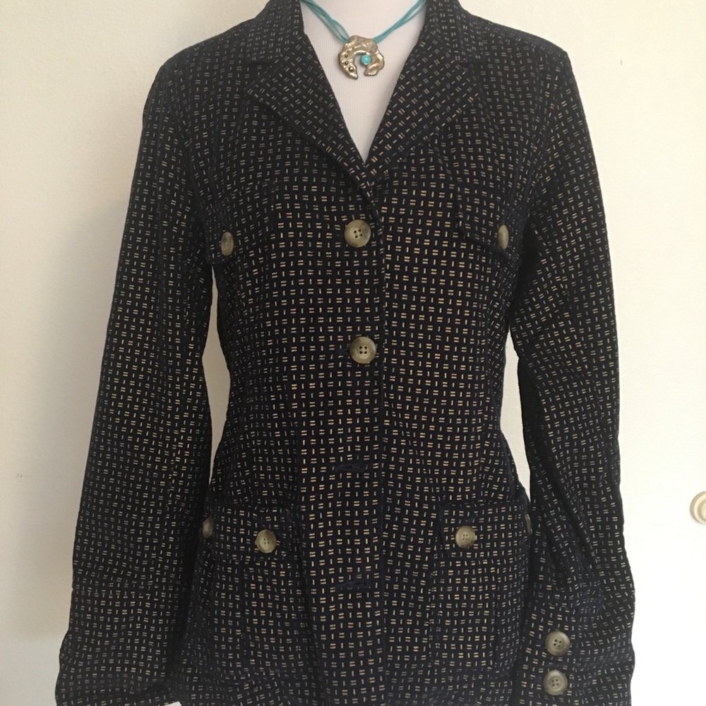 Sundance gold on navy light corduroy jacket